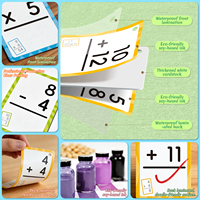 Cartes mémoire mathématiques pour les nombres, imperméables, pour l'école, addition, soustraction, multiplication, division, épaisses, durables, outil éducatif pour enfants