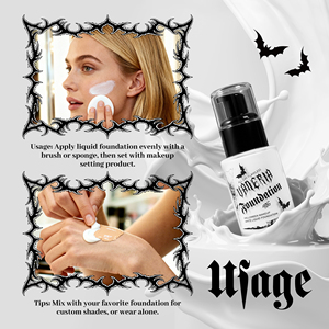 Fond de teint blanc couvrant, fond de teint liquide à marque privée pour le maquillage gothique d'Halloween - Product Image 5