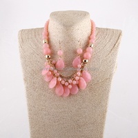 Collier en résine pour femmes, ensemble de bijoux, boucles d'oreilles, chaîne en or multicouches, goutte d'eau, acrylique, vente en gros, nouvelle collection