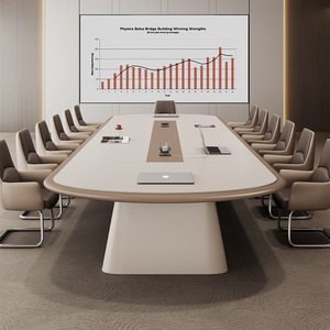 2025 mới thiết kế hiện đại sang trọng phong cách hình bầu dục bằng gỗ rộng rãi Bàn hội nghị cho nhiều người các cuộc họp và đàm phán - Product Image 3
