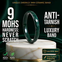 Bague en céramique multicolore à facettes vertes de 6 mm pour anniversaire, alliance de promesse colorée, bijoux hypoallergéniques, cadeau d'usine