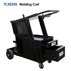 3 Tiers Steel Welding Machine <b>Trolley</b> Cart 2 Drawers 2 Zinc Chains Universal Rolling MIG Welder Cart 6 Inch Wheels - Product Image 1