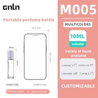Flacons de parfum à bille en gros, verre transparent, rechargeables, vides, 10 ml, avec logo personnalisé