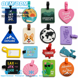 Etichette per Bagagli in Silicone 3D Morbido <span class=keywords><strong>Personalizzabili</strong></span> OEM con Logo, Etichette per Bagagli in Gomma Ecologica - Product Image 1