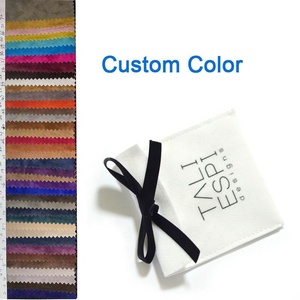 <span class=keywords><strong>Bolso</strong></span> de joyería de gamuza con solapa de sobre pequeño blanco impreso con logotipo personalizado de diseño de lujo más nuevo - Product Image 3