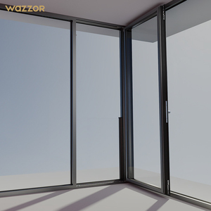 Wazzor Factory Venta directa Hotel Puertas y ventanas abatibles <span class=keywords><strong>de</strong></span> aleación <span class=keywords><strong>de</strong></span> aluminio <span class=keywords><strong>de</strong></span> doble panel moderno - Product Image 5