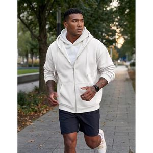 FOXA Sweat-shirt à capuche zippé en molleton pour homme, en coton, à manches longues, décontracté, avec cordon de serrage, vêtements pour homme - Product Image 4