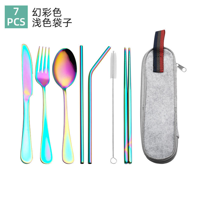 Colorful 7-Piece Light Color Bag