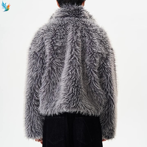<span class=keywords><strong>Manteau</strong></span> <span class=keywords><strong>d</strong></span>'<span class=keywords><strong>hiver</strong></span> streetwear chaud <span class=keywords><strong>pour</strong></span> <span class=keywords><strong>homme</strong></span>, coupe oversize, en fausse fourrure grise, style shaggy, avec col montant, idéal <span class=keywords><strong>pour</strong></span> le quotidien - Product Image 3
