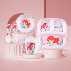 Set da tavola in melamina piccola per bambini sirena <span class=keywords><strong>Disney</strong></span>-regalo Business portatile e riutilizzabile - Product Image 1