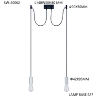 Lámpara de Techo Retro de 3/6/8/12 LED, Lámpara Colgante Vintage con Bombilla E27 85-265V, Lámpara para Cafetería, Comedor, Oficina, Bar, Decoración