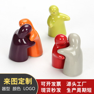 Customized adorable huggable pepper <b>shaker</b>, creative kitchen seasoning jar, ceramic condiment container, fun tabletop ornament. - Product Image 4