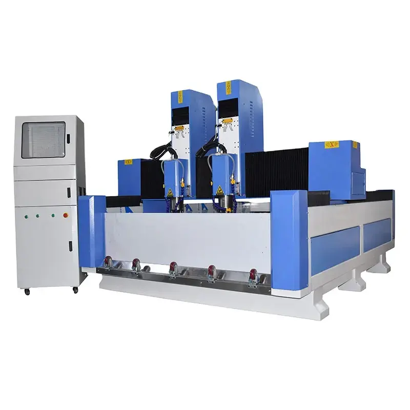 2 Spindle Tombstone Blue stone marble stone engraving Multi spindle Stone CNC Router machine 1325 4X8