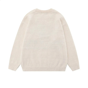 เสื้อสเวตเตอร์ผ้าขนแกะสำหรับผู้ชายเสื้อถักลายตัวอักษรแจ็คการ์ด - Product Image 2