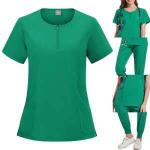Women's <b>Scrub</b> Set Moisture Wicking Knitted Split Uniform Hospital Workwear S XXL - Product Image 2