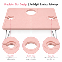 Table de camping rose personnalisée, table pliante portable pour l'extérieur, table à manger d'extérieur, table de pique-nique d'extérieur avec porte-gobelets pour l'extérieur
