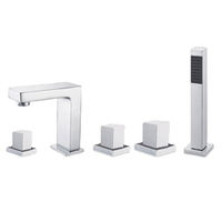 Robinet de douche et de baignoire 5 trous en laiton UPC de haute qualité, design contemporain, double poignée, chromé, économie d'eau, pour hôtel