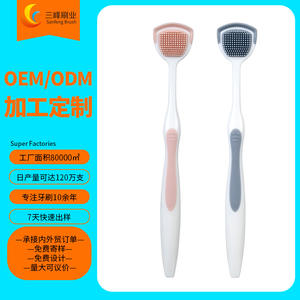 ที่ทำความสะอาดลิ้นแบบปรับแต่งได้ ขนแปรงนุ่ม ใช้ซ้ำได้ ทำจากพลาสติก สำหรับผู้ใหญ่ ช่วยให้ลมหายใจสดชื่น - Product Image 5