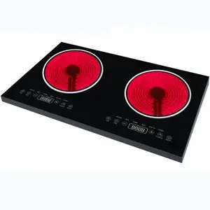 Pottery furnace dual infrared cooker double panels infrared cooktop intelligent touch electric ceramic stove for Chile Peru