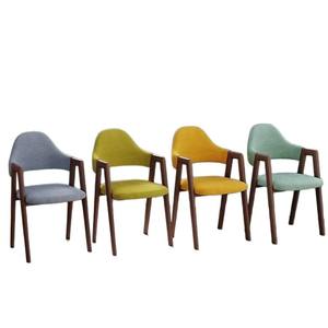 Nordic Minimalist Dining Chair Upholstered Wooden Frame For Home Restaurant Commercial Use - Product Image 4