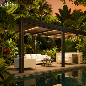 Pérgola de Lujo con Techo Ajustable Motorizado de Aleación de Aluminio, Gazebo, Pabellón Impermeable para Exteriores, Techo Ecológico para Jardín - Product Image 2