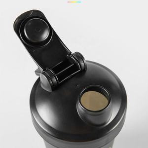 Borraccia Shaker con <span class=keywords><strong>Citazioni</strong></span> <span class=keywords><strong>Motivazionali</strong></span> 600ml in PP Senza BPA con Manico e Coperchio Flip-Top per Corsa, Fitness e Attività all'Aperto, con Sfera Miscelatrice in Acciaio Inox - Product Image 2