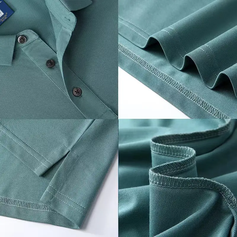 Рубашки Поло для гольфа с логотипом на заказ, 60S 190gsm, двойная мерсеризованная хлопковая дизайнерская Высококачественная хлопковая рубашка-поло Supima
