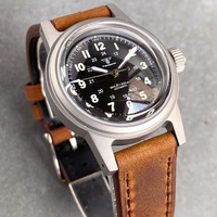 Jam Tangan Mekanis Pria 36mm Tandorio Sandblasted Small Crown Dial Merah Hitam Hijau Kaca Safir Gerakan Otomatis NH35 PT5000.