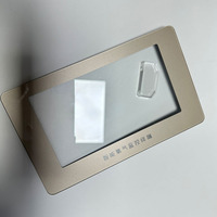Panneau frontal en verre trempé OEM Premium, étanche, avec impression AF et cadre métallique doré, pour purificateur d'eau domestique