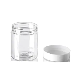 Bote de rosca de PET de 1000 ml, transparente, con tapa blanca