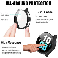 Nouveau Film de verre trempé PC dur clair Smartwatch housse de protection transparente pour Samsung Galaxy Watch 7 6 5 4