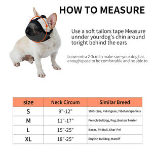 개를위한 조정 가능한 총구 짧은 주둥이 개 총구 불독 총구 안티 물린 안티 짖는 - Product Image 3