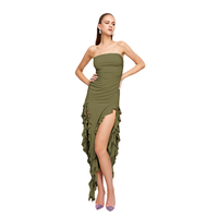 Robe d'été élégante et sexy 2026, couleur unie, nouveau style d'été, robe enveloppante irrégulière pour femmes
