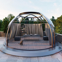 Vente chaude Tente de luxe préfabriquée transparente en polycarbonate pour hôtel en plein air, dôme étoile, salon professionnel