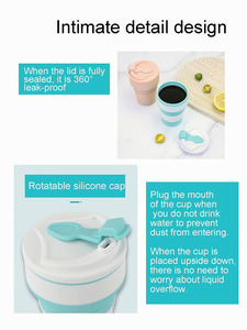 Bouteille pliable en silicone réutilisable sans BPA, gobelet pliable en silicone, tasse à café avec couvercle - Product Image 4
