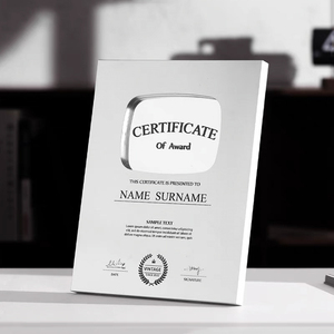 Custom Youtube Video Silver Gold Metal <strong>Trophies</strong> <strong>Plaques</strong> Laser Engraved UV Color Print LOGO <strong>Trophy</strong> Awards <strong>Plaques</strong> - Product Image 4