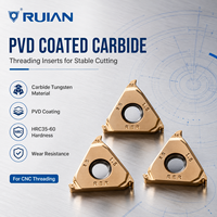 Factory Wholesale Ruian Carbide Tungsten Threading Inserts 16ER1.00ISOA PVD Coated HRC35-60 OEM/ODM CNC Lathe Turning Tools