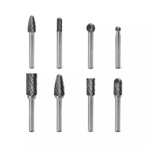 8pcs קרביד Burr סט 1/4 אינץ שוק 8pcs כפול לחתוך קצה רוטרי קובץ מתכת ליטוש גילוף כלי