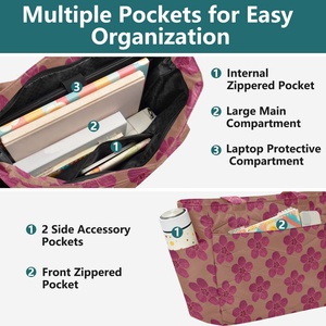 Sac bandoulière matelassé en polyester imprimé motif fleur hawaïenne Hua, grand sac fourre-tout pour femme, sac à bandoulière Hawaï pour femme - Product Image 4