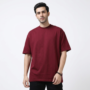 T-shirt surdimensionné OEM pour hommes, personnalisable avec logo, en coton uni à manches courtes, grande taille, pour le streetwear moderne - Product Image 1