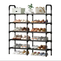 Grand Organisateur Portable Durable avec Rangement Multicouche Anti-Poussière pour Chaussures en Tissu et Plastique