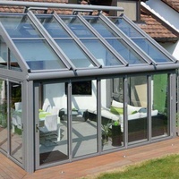 Serre en aluminium de qualité supérieure, serre triangulaire en verre trempé, design moderne, utilisation en extérieur, marque DEYANS 5+