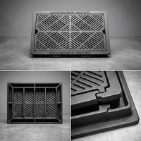 Grille de drainage municipale en fonte ductile homologuée pour la circulation routière ASTM A536 EN 124 D400 LF, certifiée ISO9001 pour l'industrie automobile