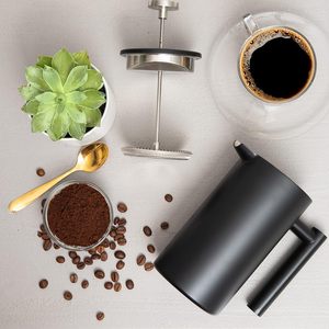 Portable 350ml Coffee <b>Maker</b> Double Wall Insulated Coffee Press Brewing Stainless Steel French Press for Travel Camping - Product Image 3