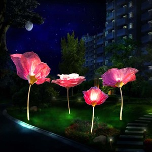 Nhân Tạo Rose Vườn Ánh Sáng Không Thấm Nước Hoa Đèn Ngoài Trời Bãi Cỏ Đèn Vuông Chủ Đề Công Viên Hiển Thị Cảnh Quan <span class=keywords><strong>LED</strong></span> Chiếu Sáng - Product Image 4