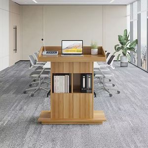 Podio de conferencias de madera multifuncional con almacenamiento para uso en oficinas, salas de reuniones y aulas. - Product Image 3