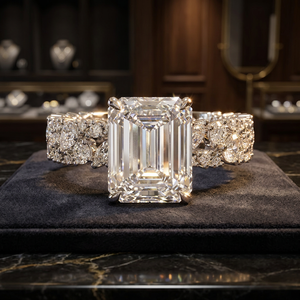 Anillo de Diseño con Diamantes Cultivados en Laboratorio con Corte Esmeralda Certificados por IGI, en Oro de 10K, 14K, 18K y Plata 925, 935, Joyería Fina - Product Image 1