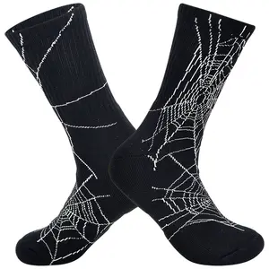 Kaus kaki gunung uniseks, bagian bawah handuk kasual pasangan kaus kaki laba-laba Web tebal luar ruangan