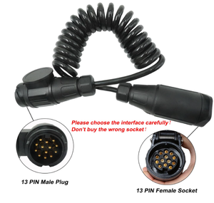 Câble d'extension en spirale de <span class=keywords><strong>remorque</strong></span> ISO 1724 <span class=keywords><strong>7</strong></span> <span class=keywords><strong>broches</strong></span>/13 <span class=keywords><strong>broches</strong></span> <span class=keywords><strong>12v</strong></span> PU fil de bobine de remorquage caravane, camping-car, <span class=keywords><strong>remorque</strong></span>, camion - Product Image 6