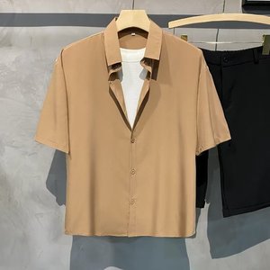 Camicia a Maniche Corte Pi Shuai Versione Coreana in Seta Ghiaccio Morbida, Stile Retrò Senza Stiratura - Product Image 4